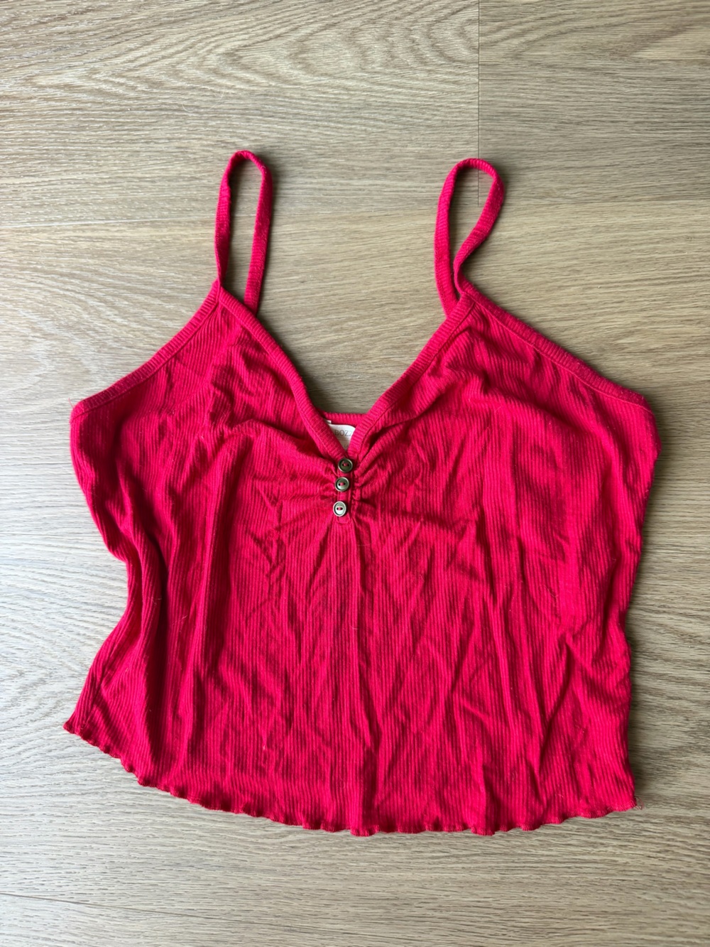 Bozzolo Hot Pink Ribbed Button-Front Cami